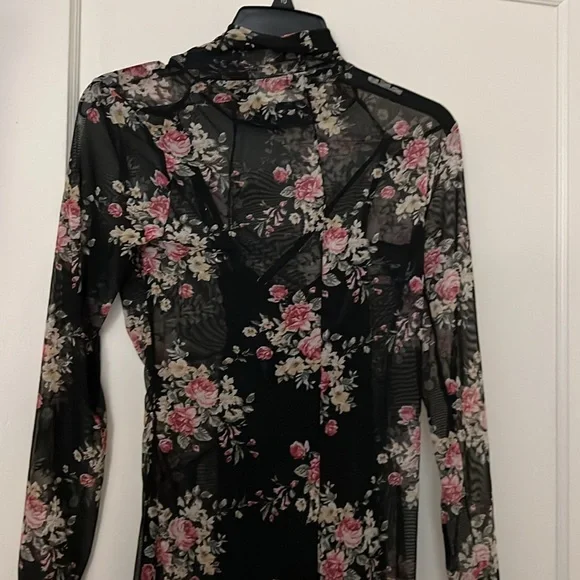 NWT INC floral see through dress petite size: PS - Picture 10 of 11